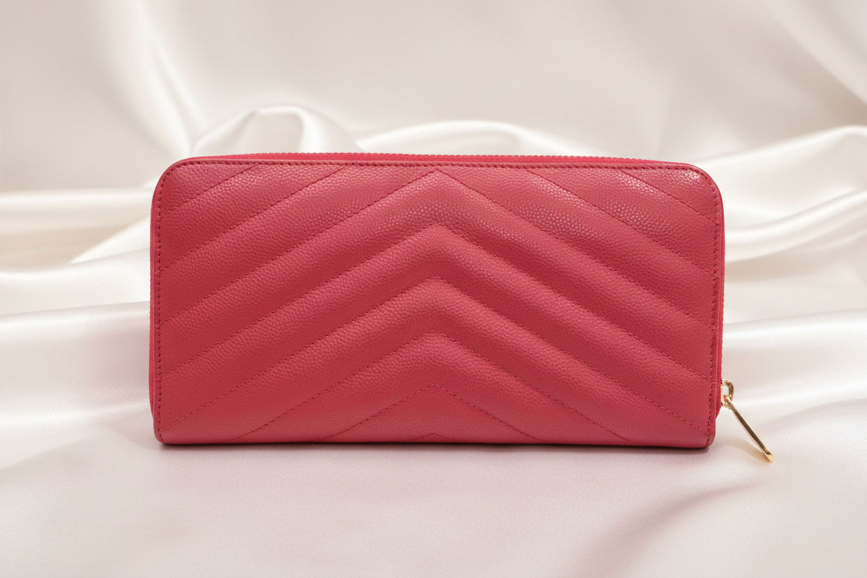 Saint Laurent Cassandra Matelassé Grained Leather Wallet