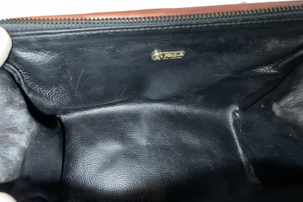 Fendi Pequin Striped Mini Boston Bag-Vintage