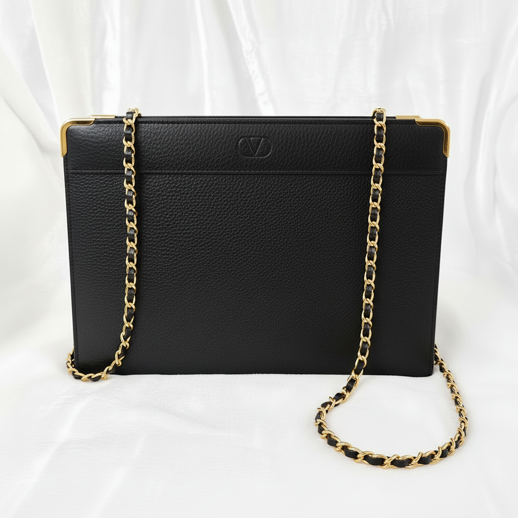 Valentino Garavani grainy calfskin VLogo signature clutch