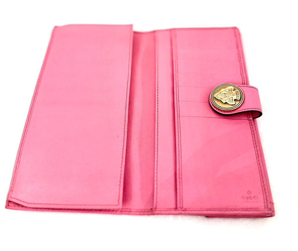 Gucci Hysteria Pink Leather Bifold Long Wallet
