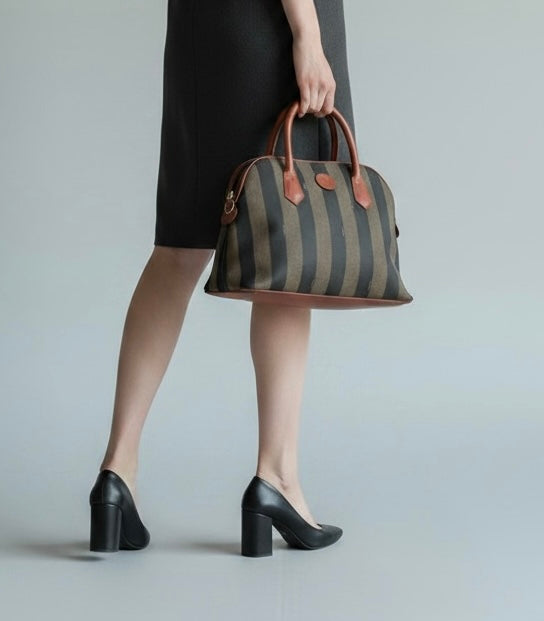 Fendi Pequin Dome Canvas Bag