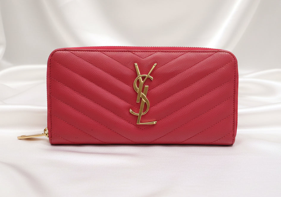 Saint Laurent Cassandra Matelassé Grained Leather Wallet
