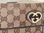 Gucci GG monogram wallet with heart GG