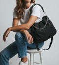 Gucci Black Nylon Bamboo Hobo Bag