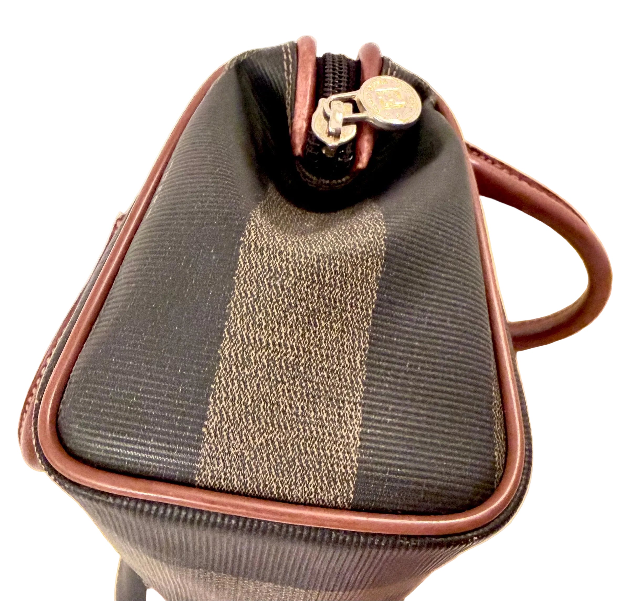 Fendi Pequin Striped Mini Boston Bag-Vintage