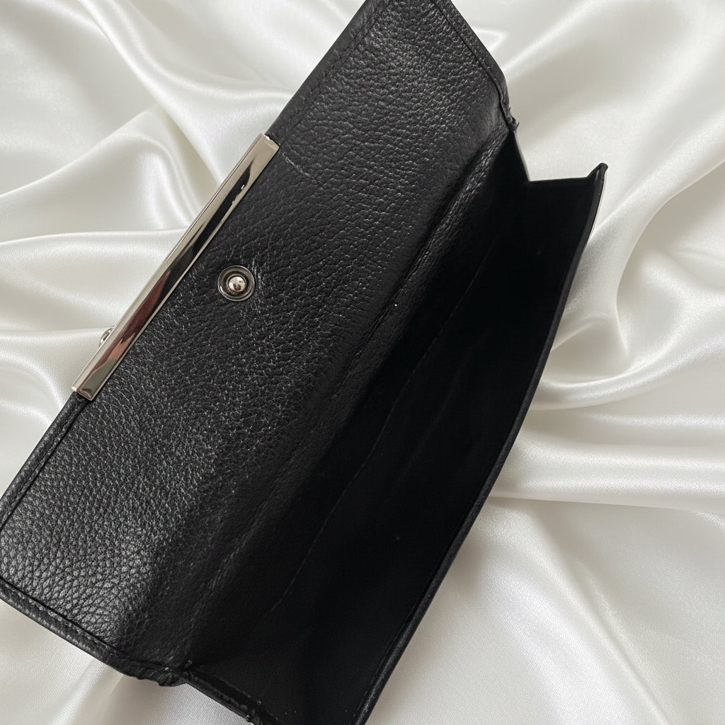 Gucci GG Canvas Continental Black Long Wallet-Vintage
