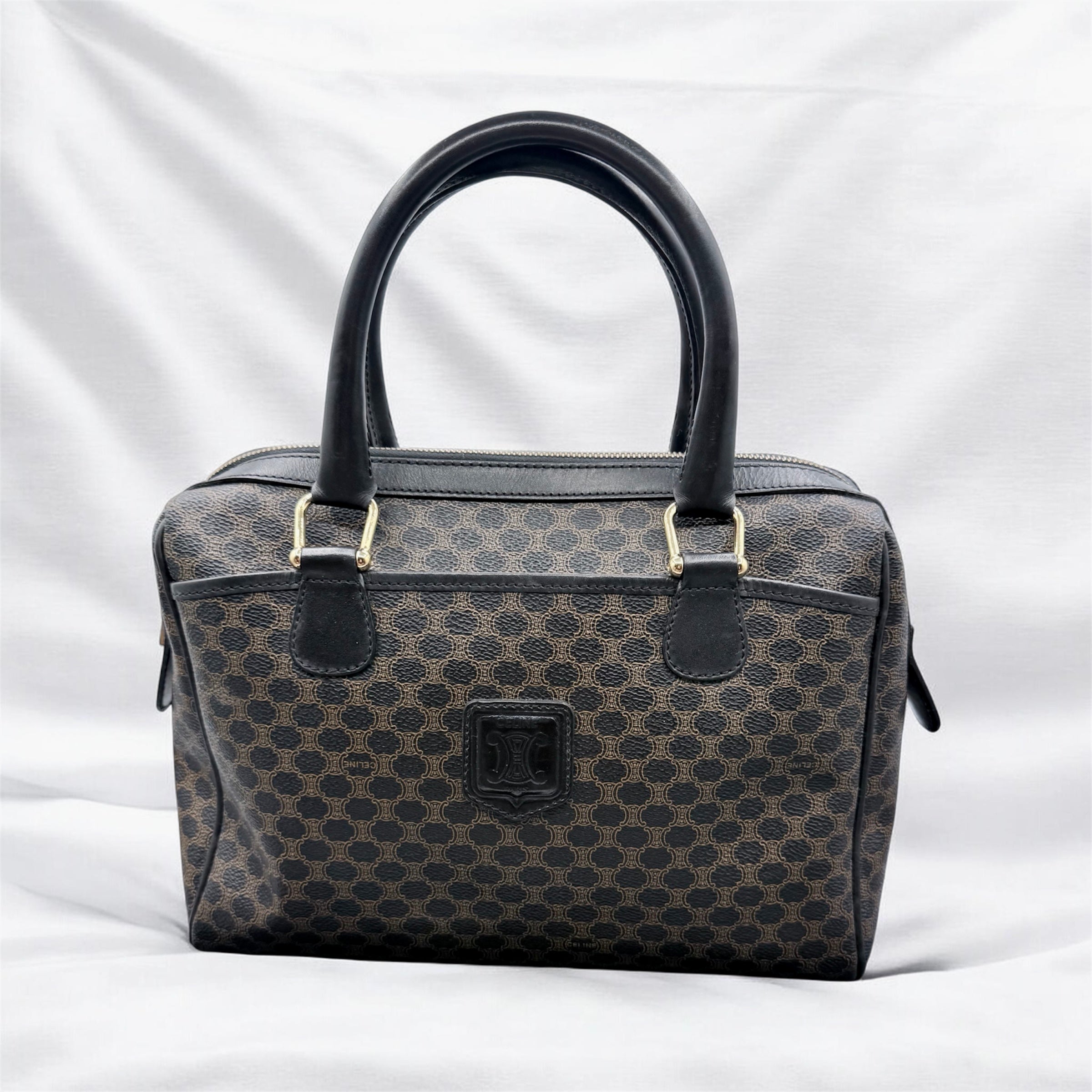 Celine Macadam Black/Brown Boston Bag-Vintage!