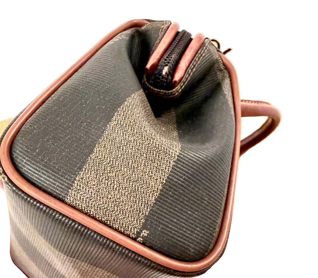 Fendi Pequin Striped Mini Boston Bag-Vintage