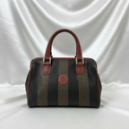 Fendi Pequin Striped Mini Boston Bag-Vintage