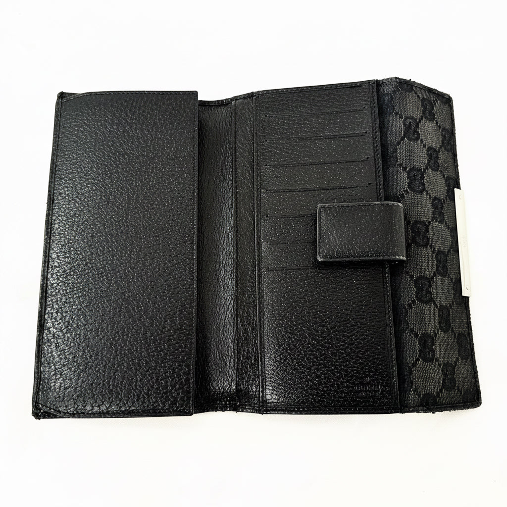 GUCCI GG Black Continental Long wallet-Vintage