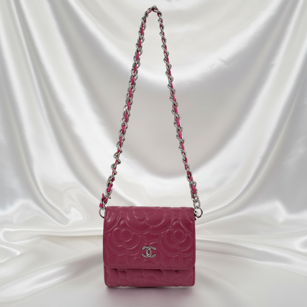 Chanel Camellia Mini Lambskin Wallet (WOC Style)