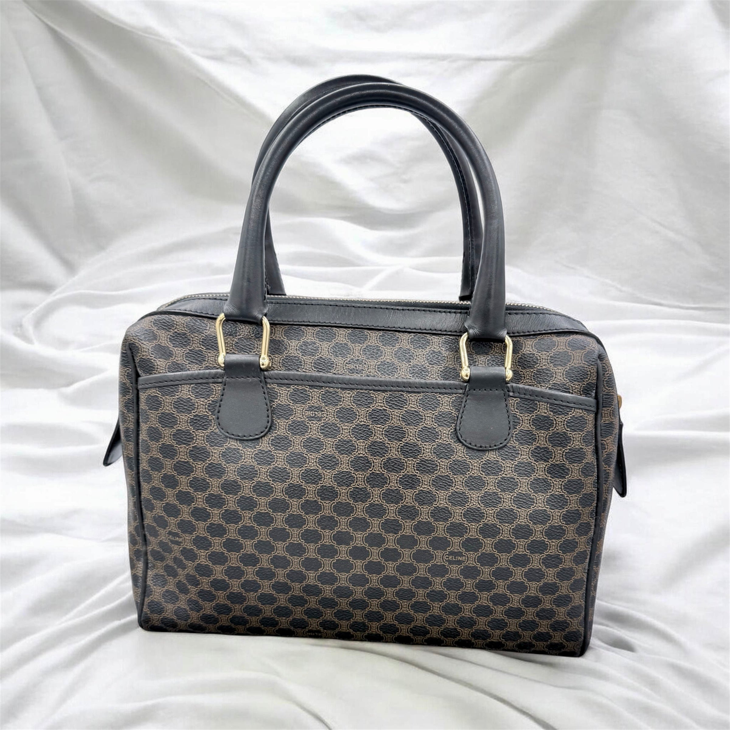 Celine Macadam Black/Brown Boston Bag-Vintage!