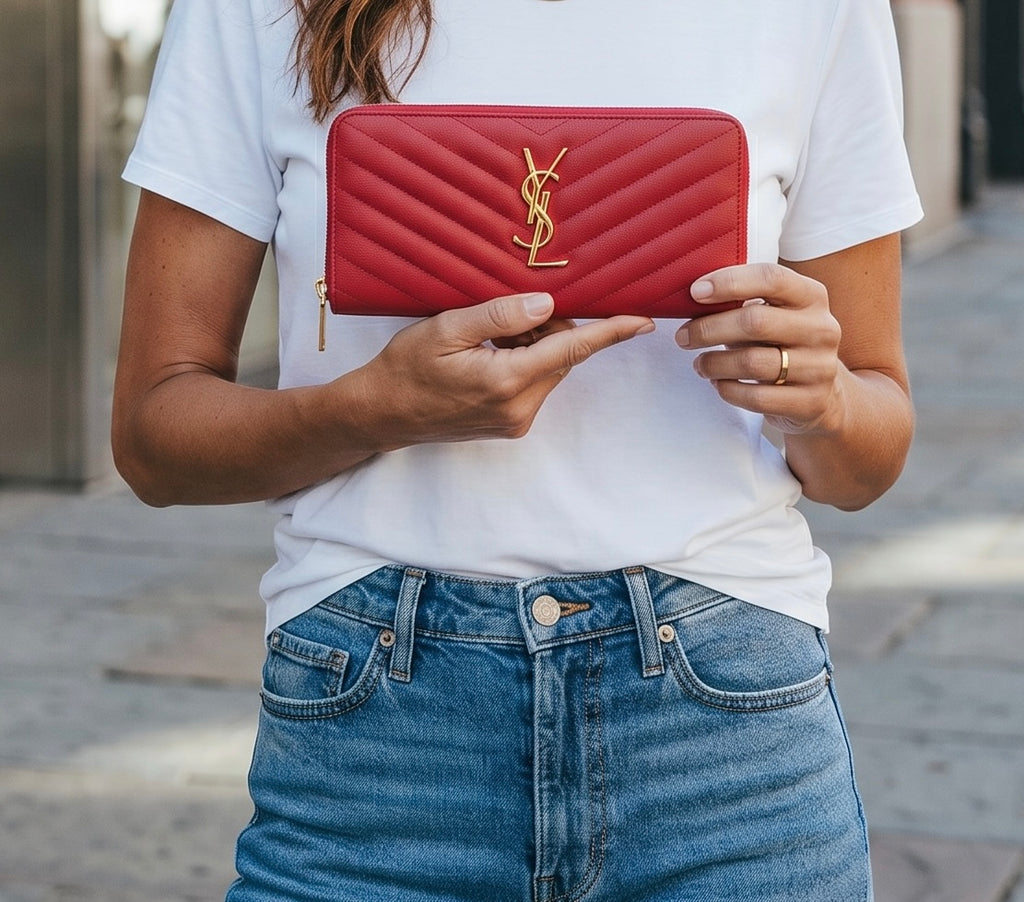Saint Laurent Cassandra Matelassé Grained Leather Wallet