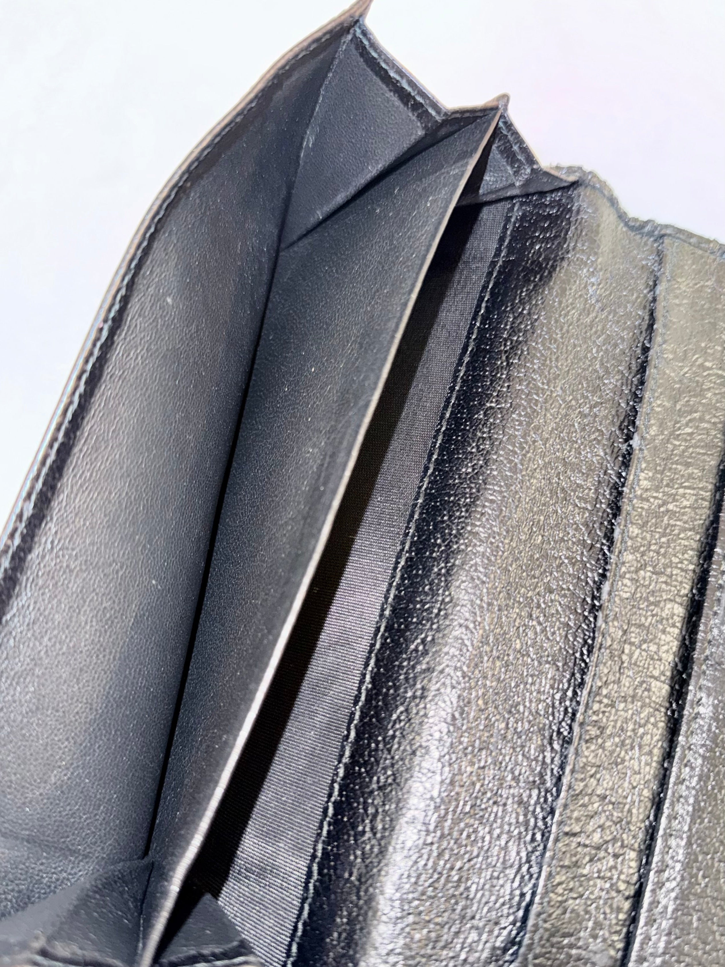 Gucci GG Canvas Continental Black Long Wallet-Vintage