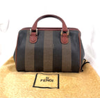 Fendi Pequin Striped Mini Boston Bag-Vintage