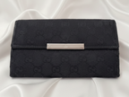Gucci GG Canvas Continental Black Long Wallet-Vintage
