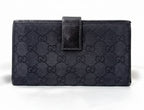 Gucci GG Canvas Continental Black Long Wallet-Vintage