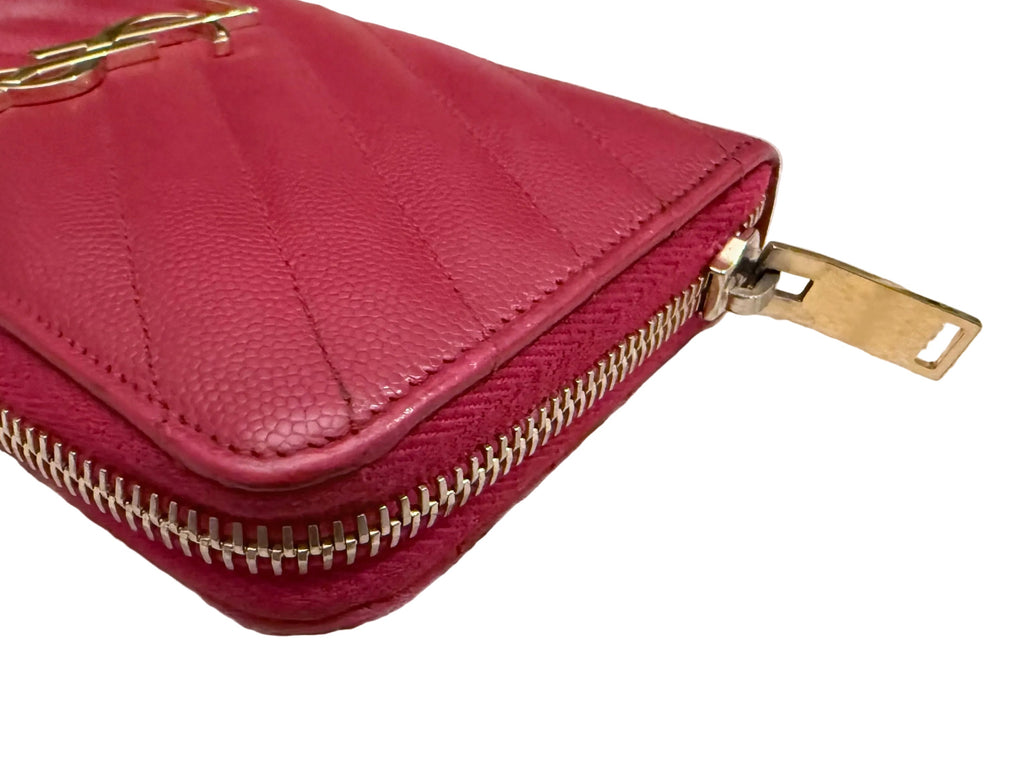 Saint Laurent Cassandra Matelassé Grained Leather Wallet